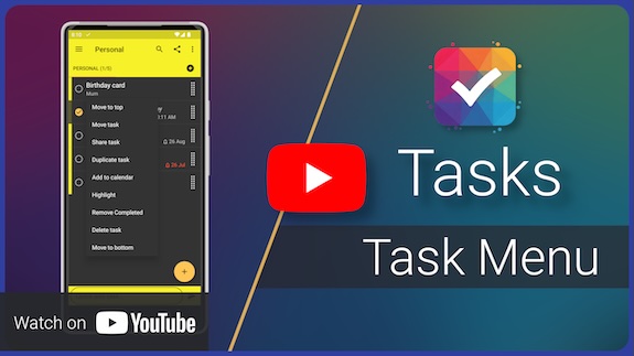 Task context menu - YouTube